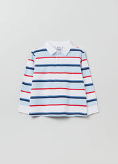 OVS Kids Boy Yarn-Dyed Striped Cotton Polo Shirt