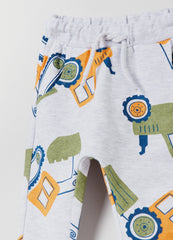 OVS Kids Boy Joggers With Work Vehicle Print