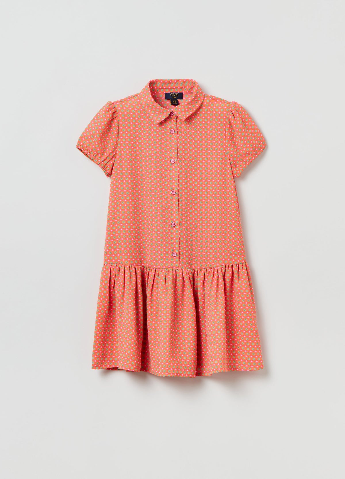 OVS Kids Girl Shirt Dress With Geometric Print