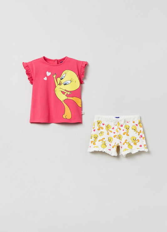 OVS Kids Girl Jogging Set With Looney Tunes Tweetie Pie Print