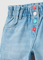 OVS Kids Girl Denim Shorts With Multicoloured Buttons