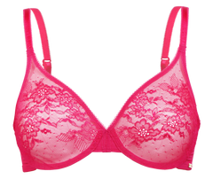 Gossard Under Wired Glossies Lace T Shirt Bra - Hot Pink