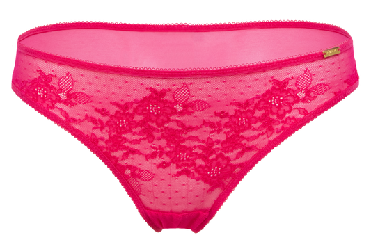 Gossard Glossies Lace Bikini Knicker - Hot Pink