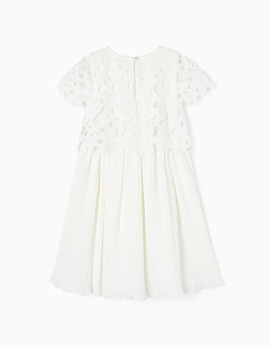 Zippy Girls Dress With Lace, Tulle And Pleated Skirt