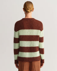 GANT Mohair Striped Crew Neck Sweater