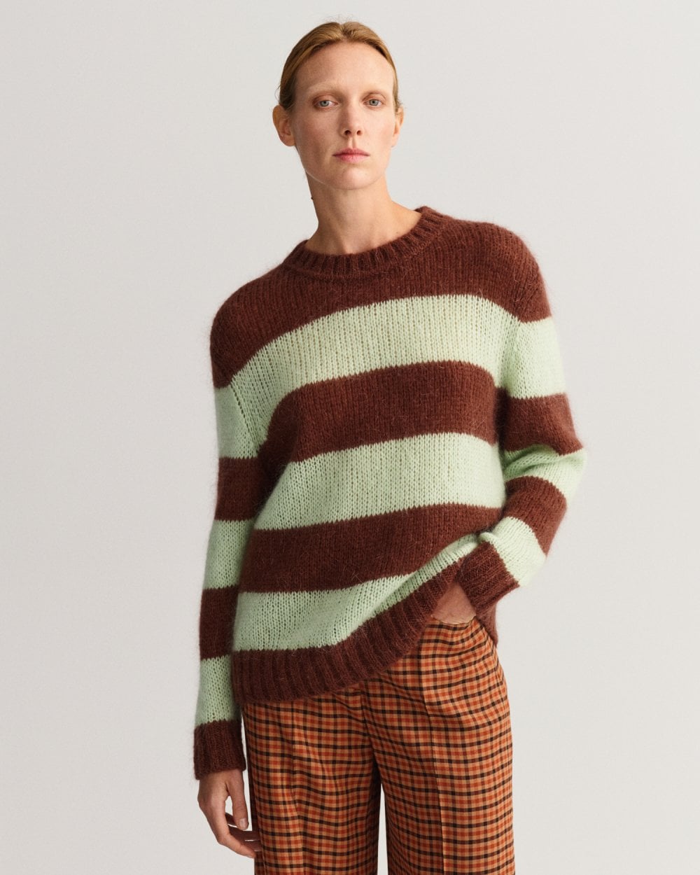 GANT Mohair Striped Crew Neck Sweater