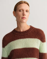 GANT Mohair Striped Crew Neck Sweater