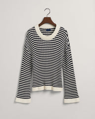 GANT Striped Cotton Rib Crew Neck Sweater