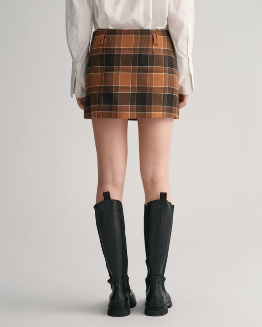 GANT Checked Wool Mini Skirt