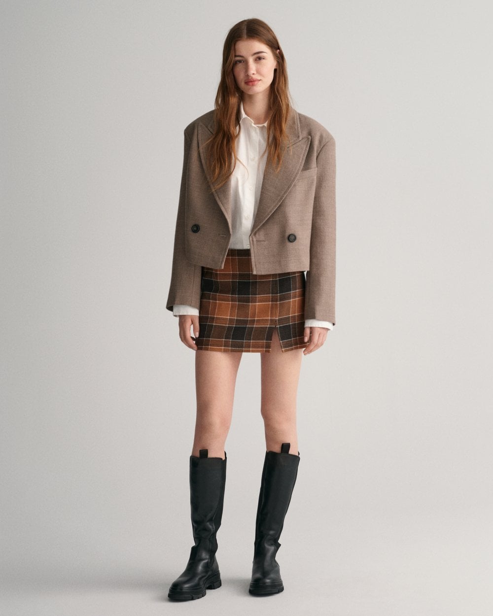 GANT Checked Wool Mini Skirt