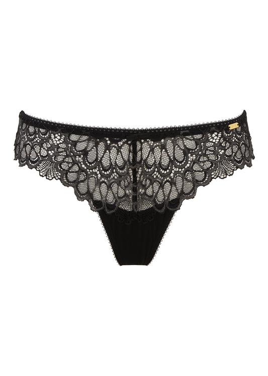 Gossard Swirl Lace Thong- Black