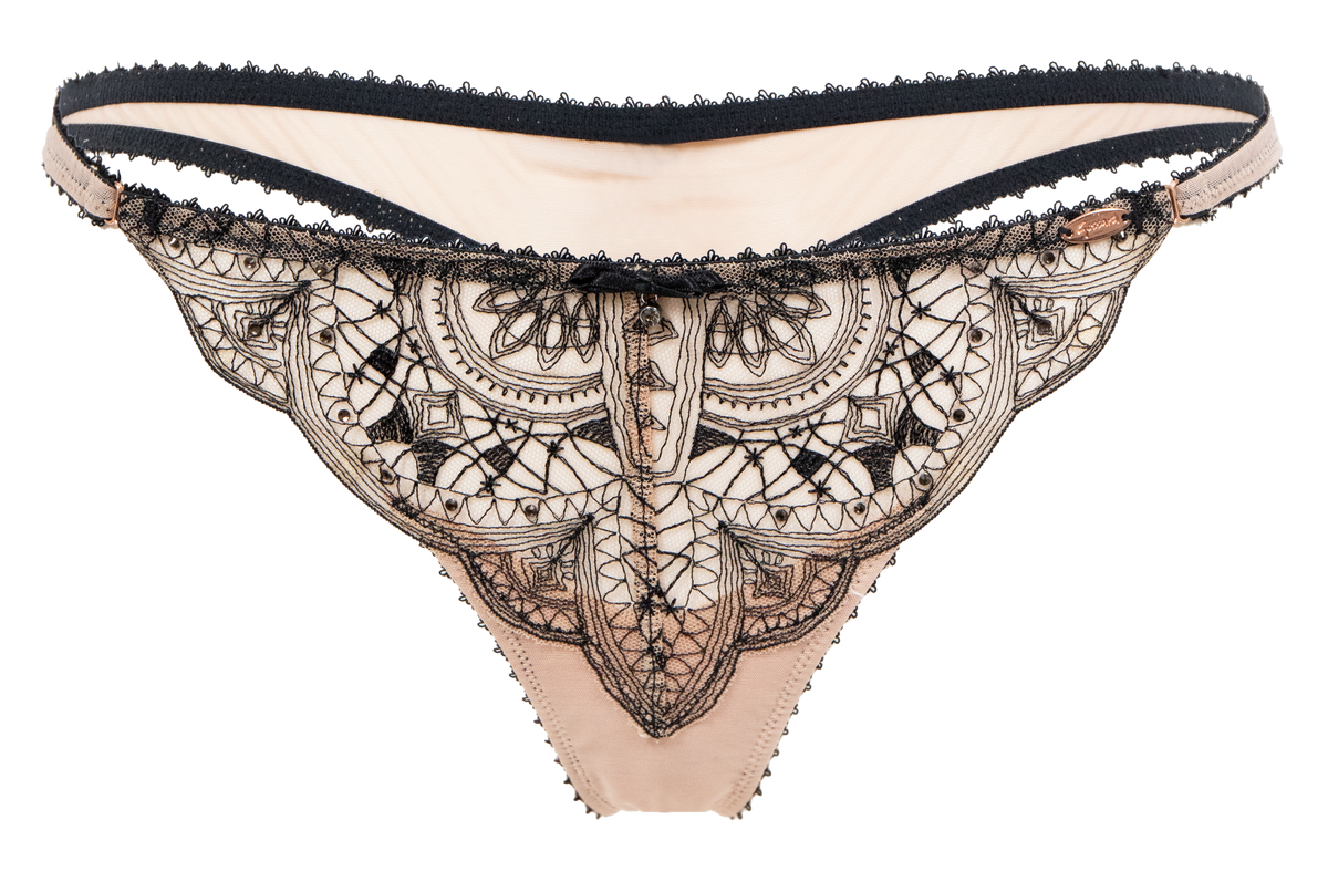 Gossard Embroidered Thong - Nude