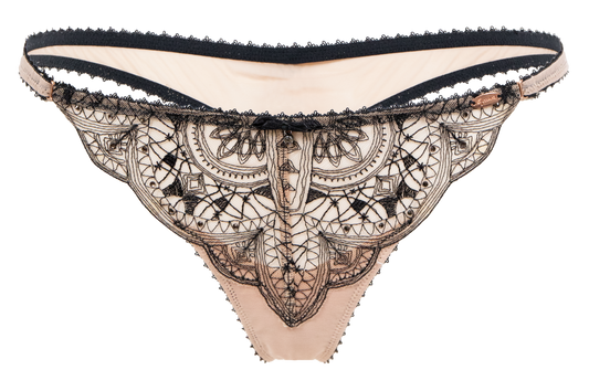 Gossard Embroidered Thong - Nude