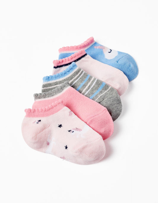 Zippy Pack Of 5 Pairs Of Socks For Baby Girls 'Unicorn'