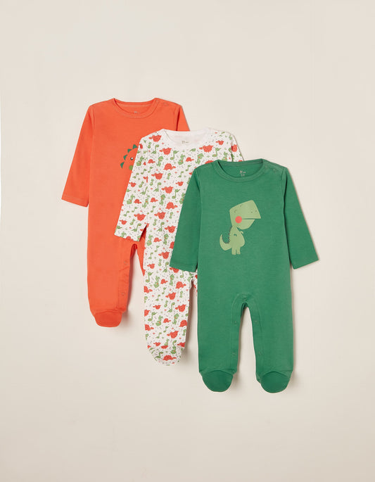 Zippy Baby Boy 'Keep Calm, Drink Milk' 3 Pack Sleepsuits