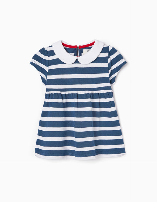 Zippy Striped Cotton T-Shirt For Baby Girls