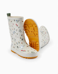 Girls White Rubber Wellies