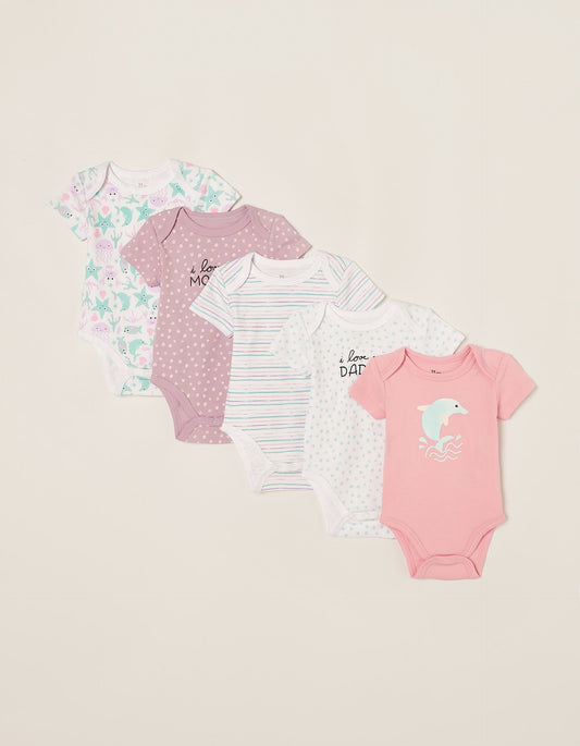 Zippy Baby Girls 'Mommy&Daddy' 5 Bodysuits