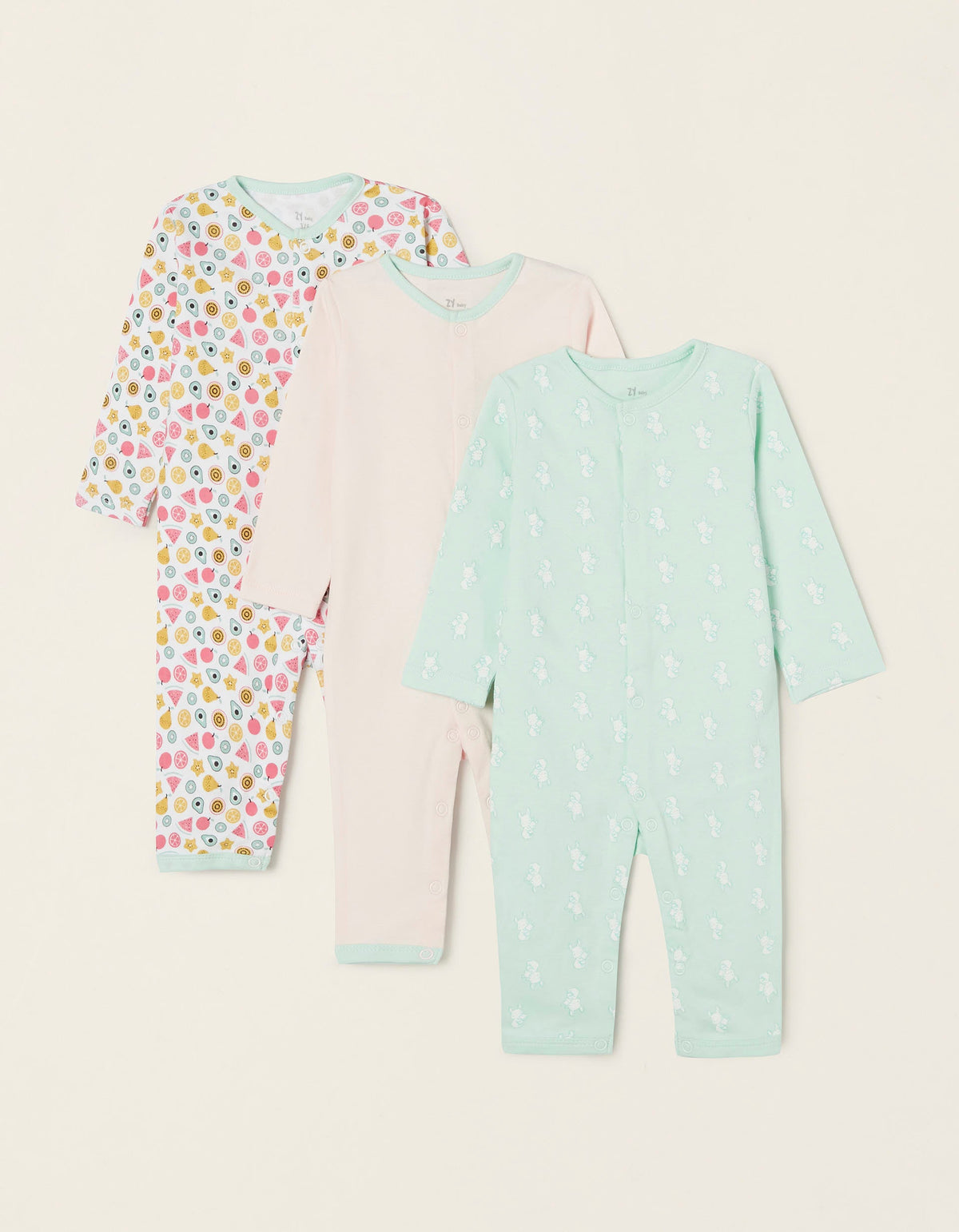 Zippy Baby Girls 'Bunny' 3 Sleepsuits