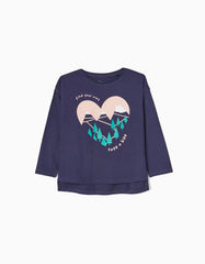 Zippy Girls Mountains Long Sleeve Cotton T-Shirt