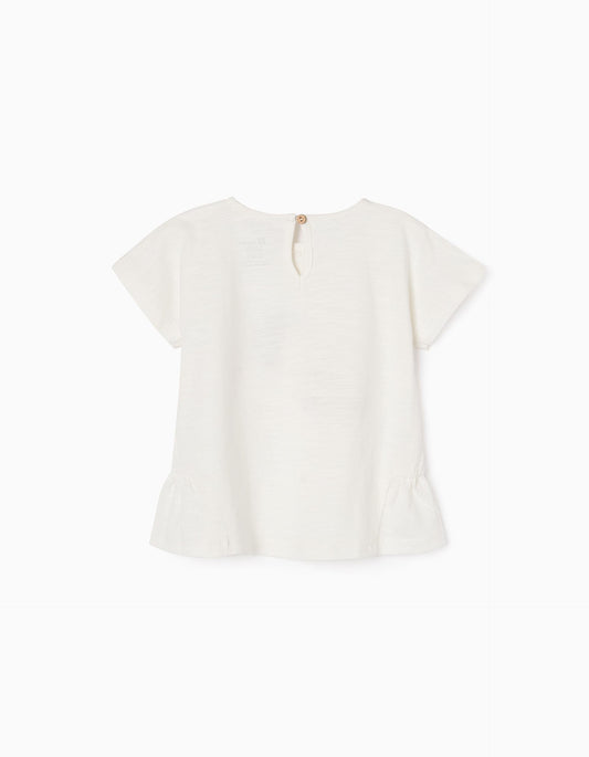 Zippy Cotton Ruffle T-Shirt For Baby Girl 'Yoga'