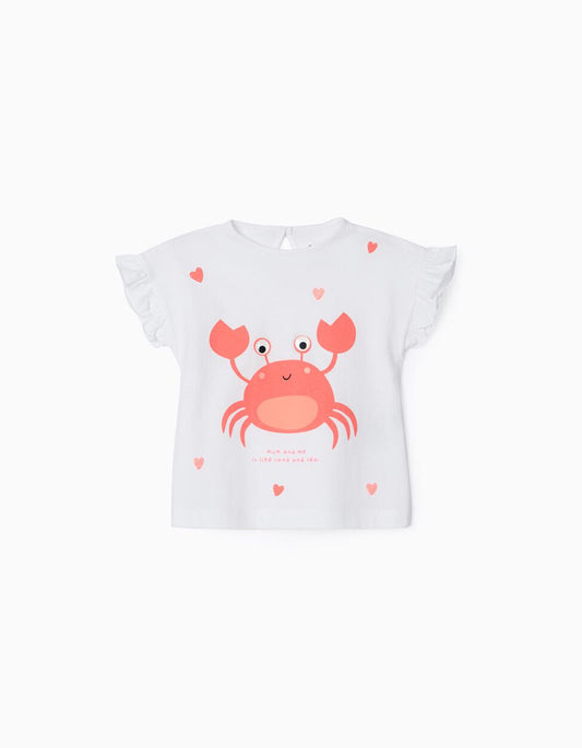 Zippy T-Shirt For Baby Girls 'Sand&Sea', White