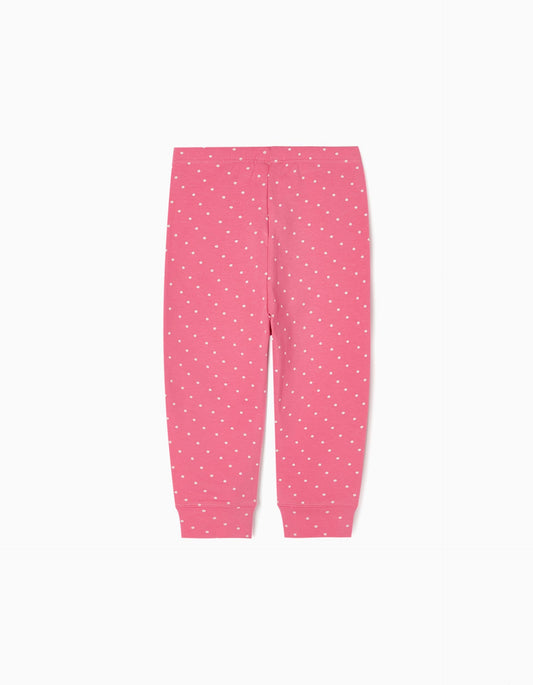 Zippy Baby Girls Cotton Joggers With Polka Dots