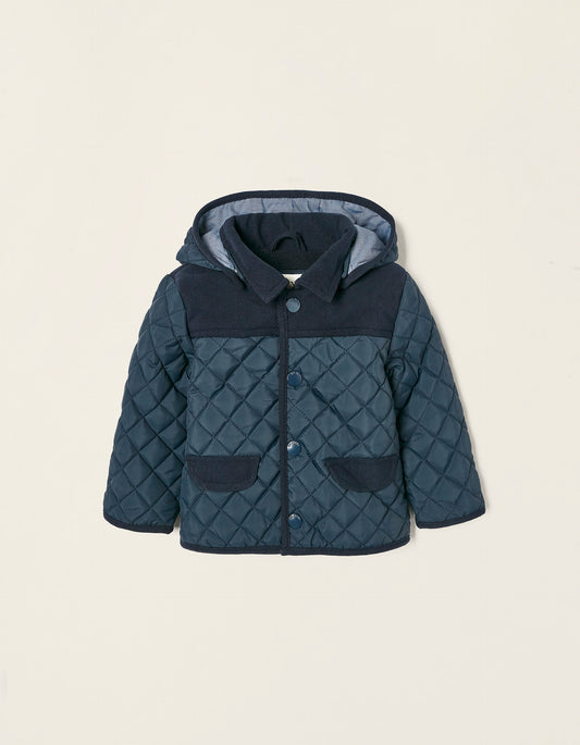 Zippy Newborn Boy Dark Blue Quilted Jacket