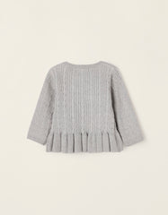 Zippy Newborn Girl Grey Ribbed Jumper