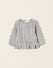 Zippy Newborn Girl Grey Ribbed Jumper