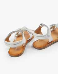 Zippy Leather Sandals With Bow For Girls