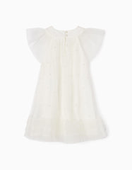 Zippy Dress With Pearls And Tulle For Baby Girls