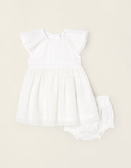 Zippy Tulle Dress + Bloomers Set For Newborn Baby Girls