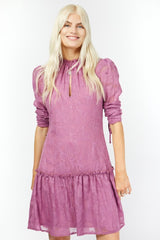 Little Mistress Mauve Drop Waist Shift