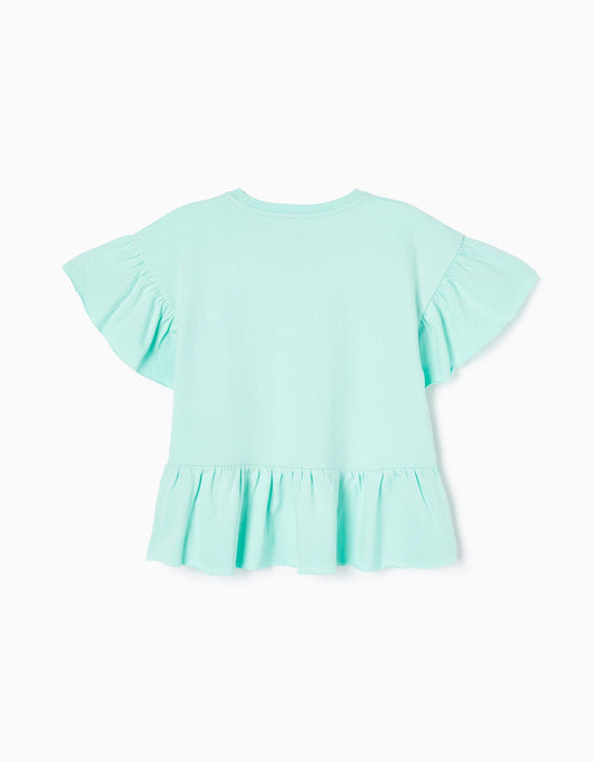 Zippy Cotton T-Shirt With Frills For Girls