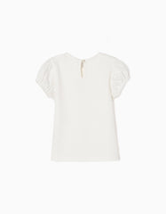 Zippy Cotton T-Shirt With Broderie Anglaise For Baby Girls