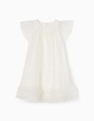 Zippy Dress With Pearls And Tulle For Girls