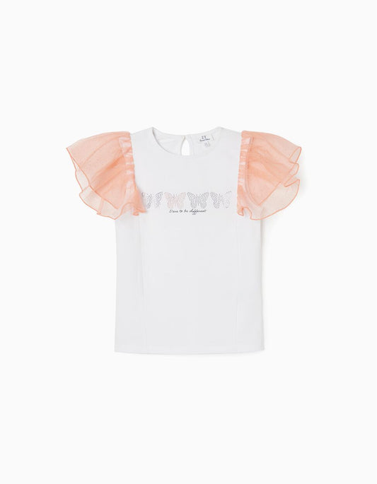 Zippy T-Shirt For Girls 'Different', White