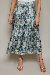 Floral Midi Pleated Skirt XS