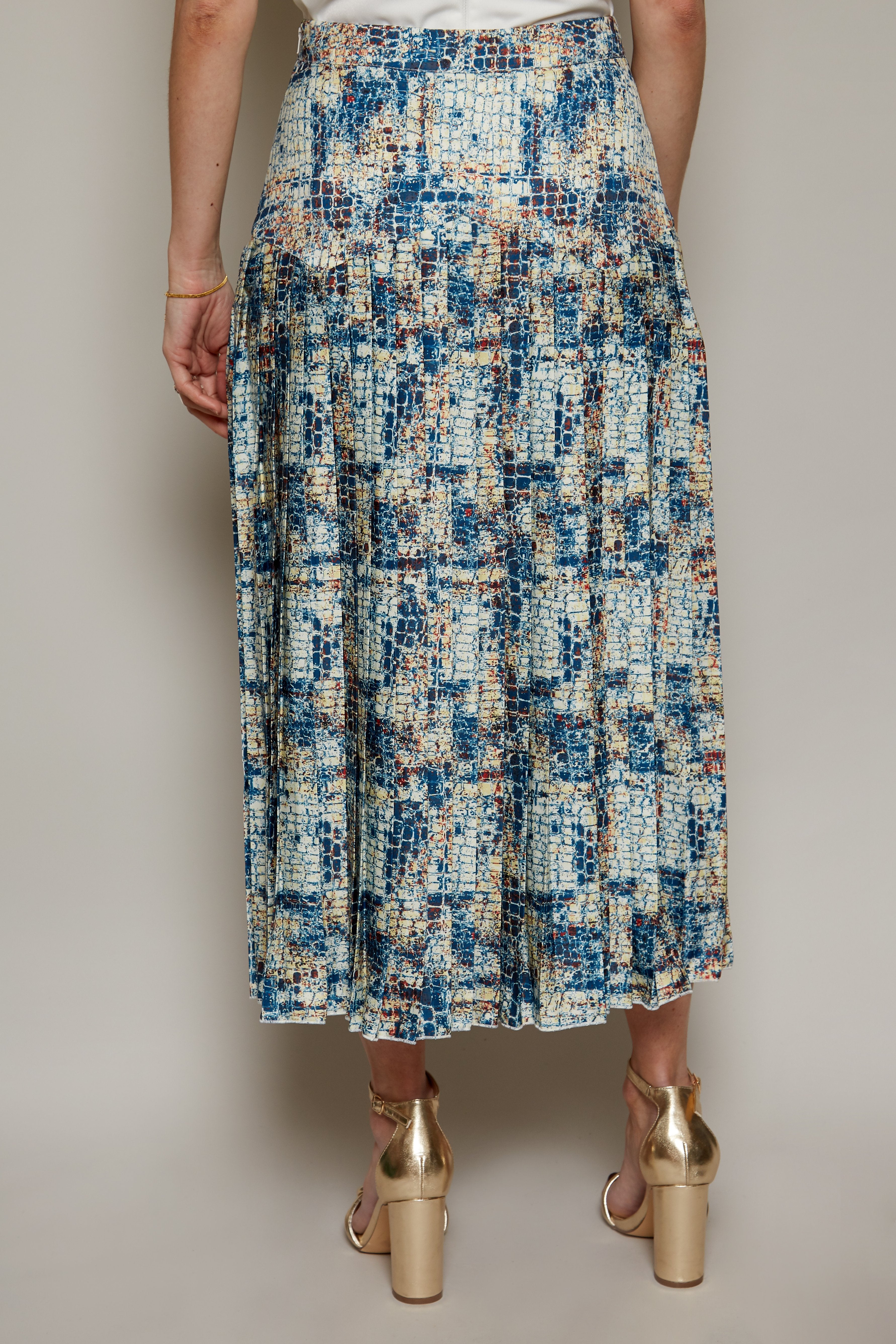 Floral Midi Pleated Skirt XS