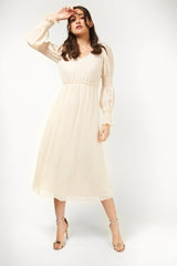 Little Mistress Cream Midaxi Dress