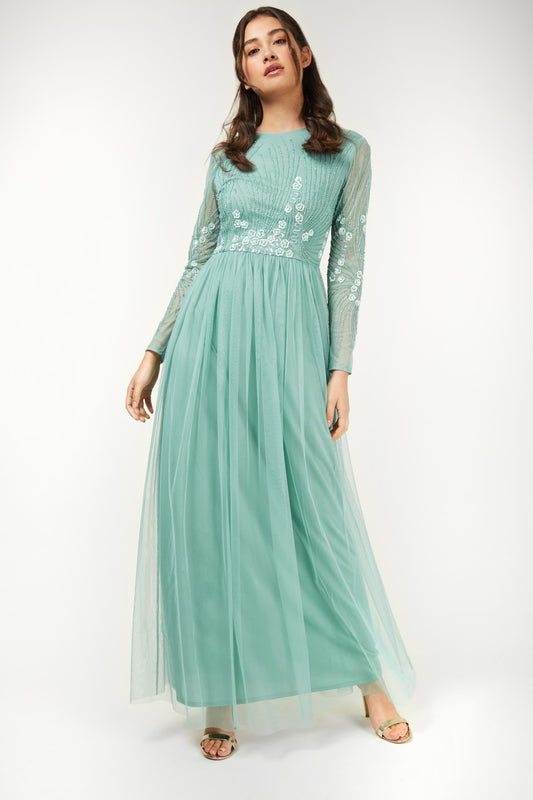 Little Mistress Green Maxi Dress