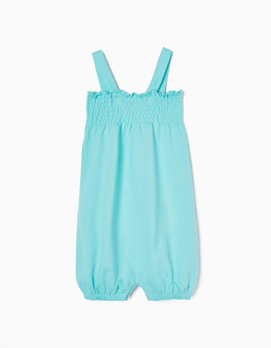 Zippy Strappy Jumpsuit With Smocked Frill For Baby Girls