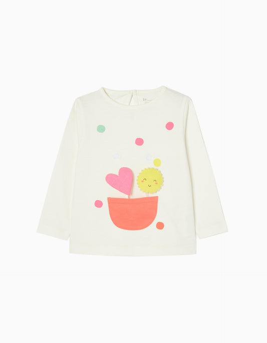 Zippy Baby Girls Sun & Heart Long Sleeve Cotton T-Shirt