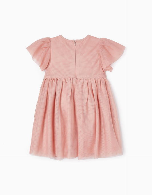 Zippy Tulle Dress With Sequins For Baby Girls