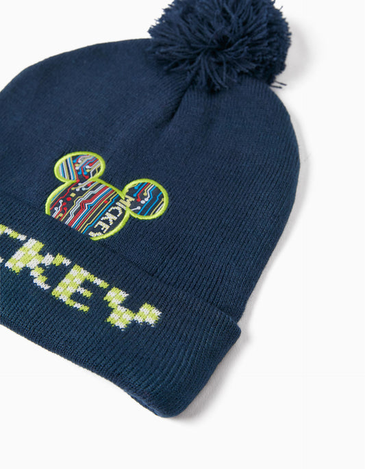 Zippy Beanie With Pom-Pom For Boys 'Mickey', Dark Blue