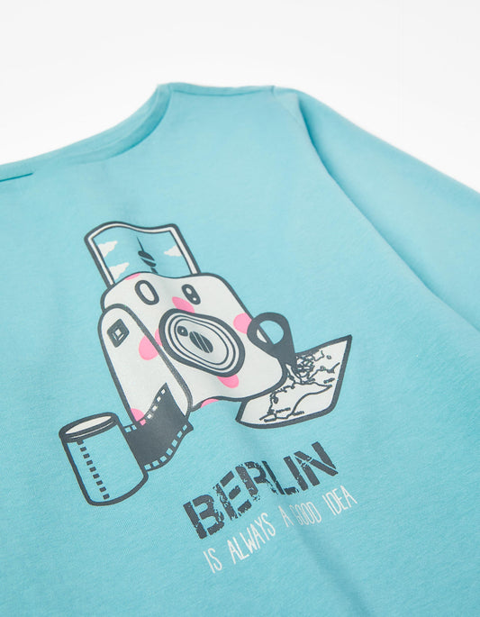 Zippy Girls 'Berlin' Long Sleeve Cotton T-Shirt