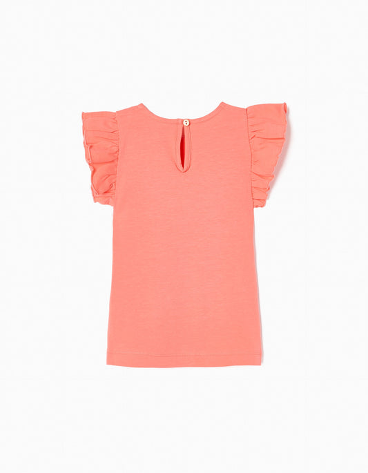 Zippy Cotton Sleeveless T-Shirt With Frills For Baby Girls