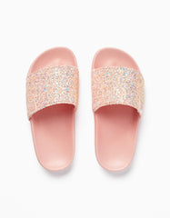 Zippy Rubber Sliders With Glitter For Girls