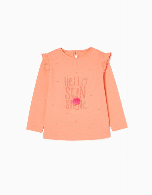 Zippy Baby Girls Hello Long Sleeve Cotton T-Shirt